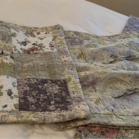 Greenland Home Fashions Blooming Prairie Floral Patchwork 2 King Shams EUC - Picture 5 of 8